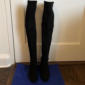 Stuart Weitzman over the knee black suede boots